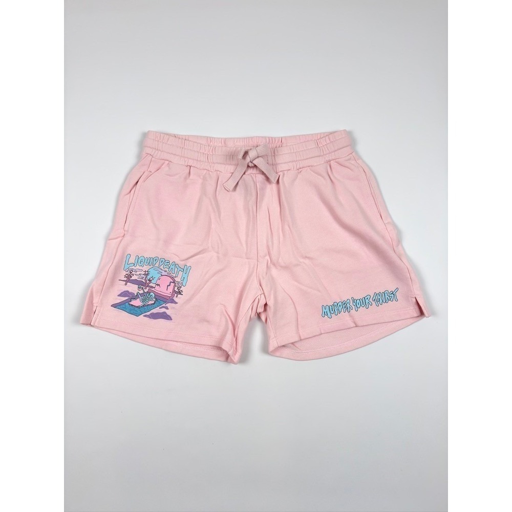Liquid Death M*rder Your Thirst Shorts Blush Pink XL New Without Tags